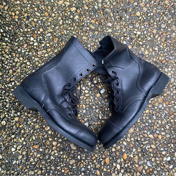 Vintage 1983 New Old Stock ANSI cap toe steel toe military combat biker boots 8N
